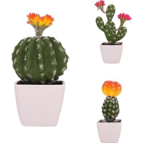 Cactus Bonsai Plant Living Room Fake Flower Artificial Plants Plastic Cactus landscape Home Desktop Decorations Without Pot