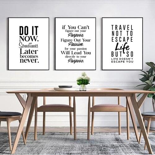 Canvas Painting English Inspirational Quotes Words Poster Wall Art Print Picture Living Room Home Decoration