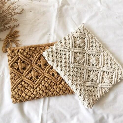 Korean girl bag cotton rope bag clutch bag supply holiday woven beach bag