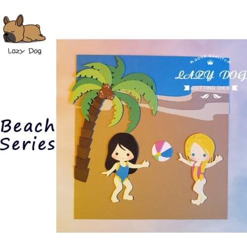 Summer Beach Series Metal Cutting Die Scrapbooking Stencil DIY Mold Knife Craft Embossing Die Cuts Card Making New Dies For 2021