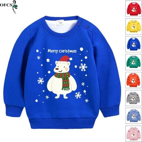 Best Seller Childrens Hoodies Sweatshirt For Girls Kids Boys Warm Clothing Plus Velvet Cartoon Tops Christmas Casual Outwear 8T