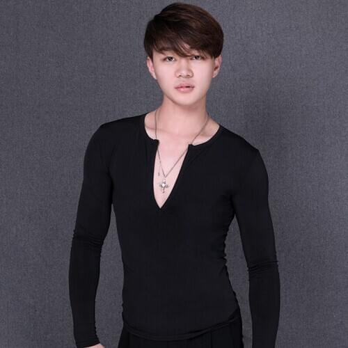 New Latin Dance Tops For Men Long Sleeve Latin Dancing Shirts Rumba Tango Samba Salsa Ballroom Competition Dance Costumes VO370