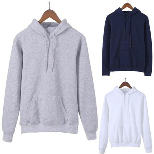 New Autumn Hoodie Solid Color Long Sleeve Drawstring Sweatshirt Sports Hoodie Jacket Street Style