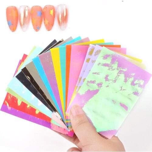 New Nail Stickers 3D Nail Slider Stars Stickers Glitter Shiny Decoration Decal DIY Transfer Adhesive Colorful Nail Art Tips