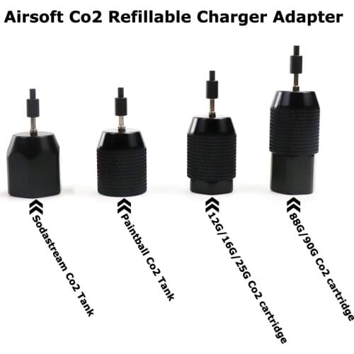 New Paintball Air Gun Airsoft PCP CO2 Refillable Needle Charger Adapter Acessorios-BLACK