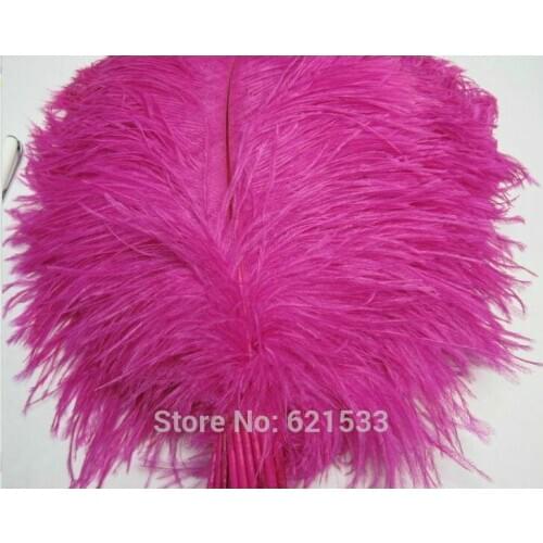 Wholesale!100pcs/lot!Rose Red/Hot Pink Ostrich Feathers -wedding 14-16"/35-40cmlong freeshipping