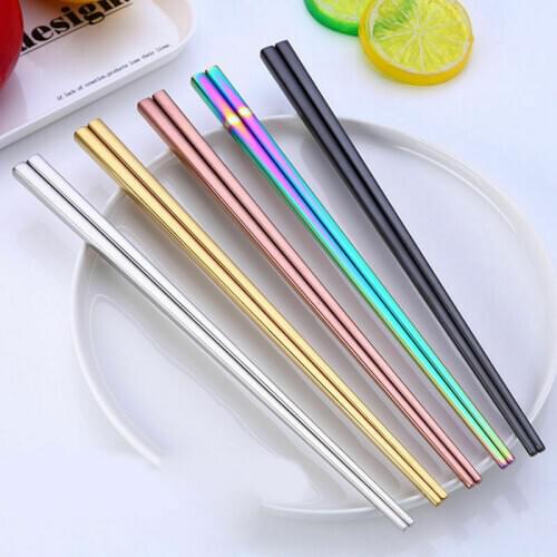 1 Pair Stainless Steel Chopsticks Food sticks Chop Sticks Chinese Gift palillos japoneses Reusable Chopsticks 23 cm