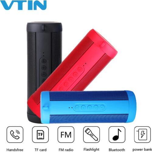 VTIN Portable Bluetooth Speaker Loudspeaker Original T2 Speaker Waterproof IPX5 Outdoor Wireless Column Box Stereo Music Speaker