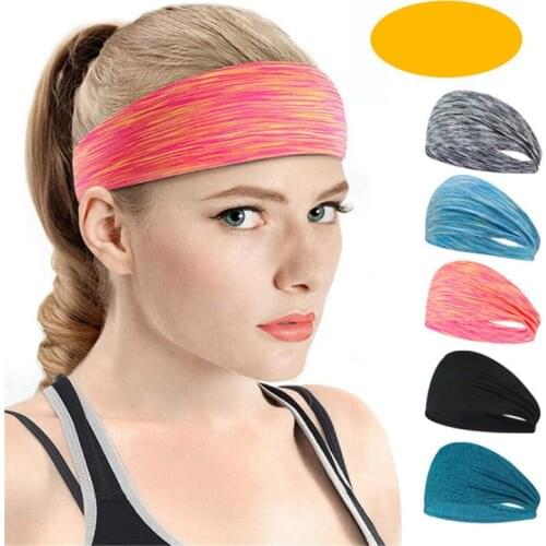 1PC Fashion Wide Elastic Sweatband Women Men Quick Dry Stretchy Headband Yoga Running Fitness Sports Turban Gym Accessories 2021