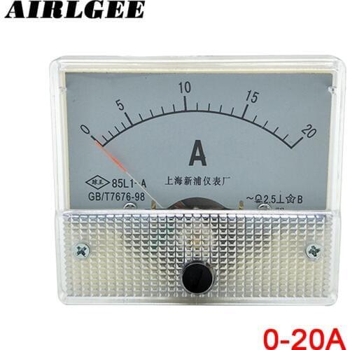 Class 2.5 85L1-A AC 0-20A Rectangle Analog Panel Ammeter Gauge