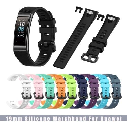 19mm Silicone Watchband For Huawei Band 3/Pro/Band 4 Pro Waterproof Wrist Strap Replacement Sport Watch Band For Run Fitness New