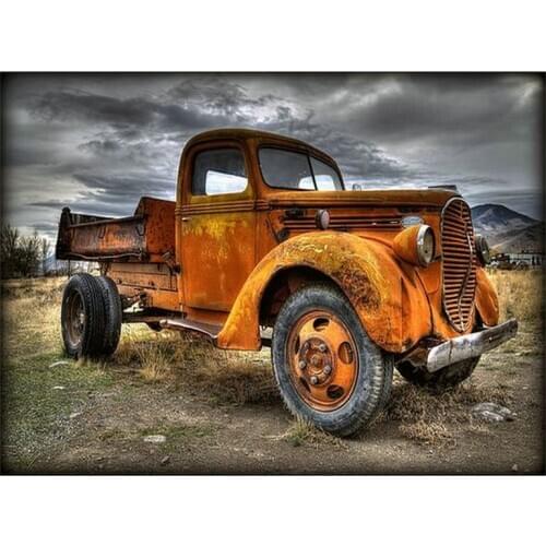 Retro car,Full Square Round 5D Diy Diamond Painting tractor Embroidery Sale Picture Of Rhinestones Mosaic home Decoration FH300