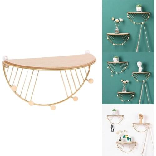 Modern Simple Iron Hook Wall Shelf Home Decor Living Room Wall Shelves Decorative Nordic Creative Floating Shelf