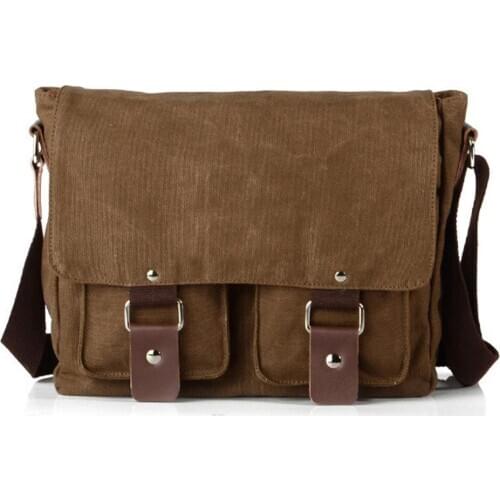 New Fashion Crossbody Bag Military Canvas Mens Messenger Bag canvas shoulder bag men Leisure Bag Black Coffee Hot style