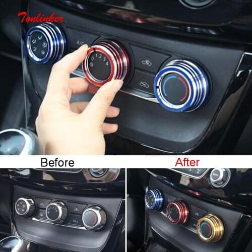 Tonlinker Interior Air conditioning knob Covers Stickers For Nissan SYLPHY 2016-19 Car Styling1/3 PCS Aluminum Cover Stickers