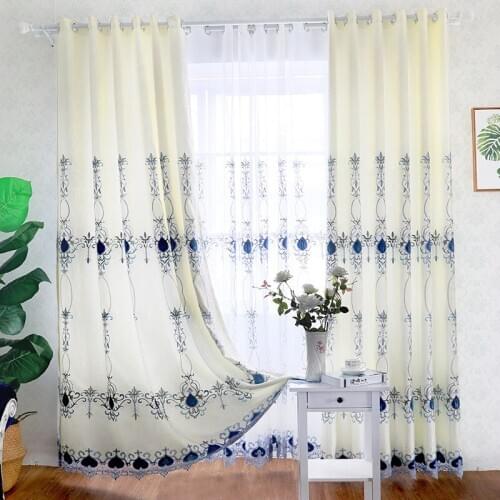 Nordic Minimalist New Heart-to-heart European Embroidered Curtain Cloth Curtain Custom for Living Room Bedroom