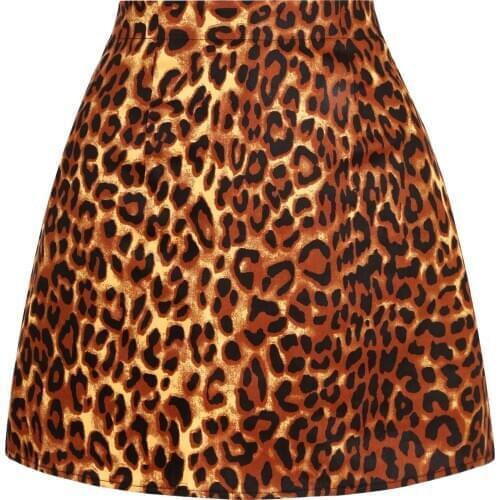SISHION Sexy Vintage Short Leopard Skirt SS0008 A Line Mini Skirt Women Plus Size Cotton Skirts Womens
