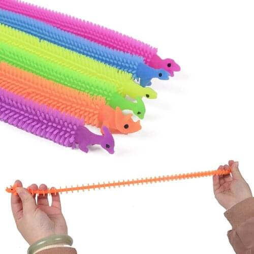 1/3/6pcs Cute Worm Dinosaur Noodle Stretch String Anti Stress Relief Toy TPR Rope String Autism Vent Toy for Kids Christmas Gift