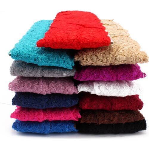 1pack=10yd 3.3cm Wave Shape Lace Trim Ribbon for Women Clothing Elastic Knitted Flower Lace Stretch for Girls Hair Accessories