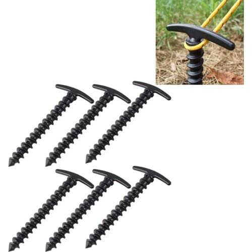 10PCS Windproof Fixed Ground Tent Nails Camping Peg Screw Stakes Hiking Tent Pins for Camping Hiking Mountaineering Fishing