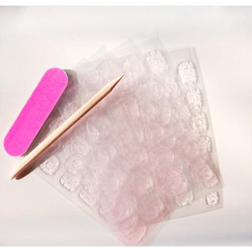 1lot= 100 Sheets Clear Double side Sticker Transparent Flexible Adhesive Tapes False Nail Tips Fingernail Glue Extension Tools