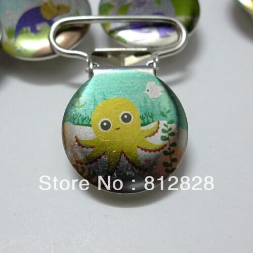 25pcs 1'' 25mm Cute Squid Pacifier Clips/Suspender Clips
