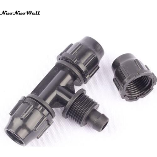 4pcs NuoNuoWell 8/11mm Garden Hose Thread Lock Equal Tee Connector Micro Drip Irrigation System Parts Fittings Pipe Splitters