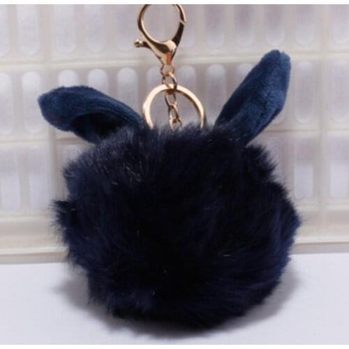 Rabbit Ear Hair Ball Keychain Keychain Key Holder Bell Key Chain Keyring Charm Bag