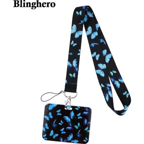 CB462 Butterfly Cute Lanyard Keychain Lanyards for Keys Badge ID Cell Phone Rope Neck Straps Accessories Gifts
