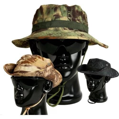 Camouflage Tactical Cap Military Boonie Hat US Army Caps Camo Men Outdoor Sports Sun Bucket Cap Fishing Hiking Hunting Hats
