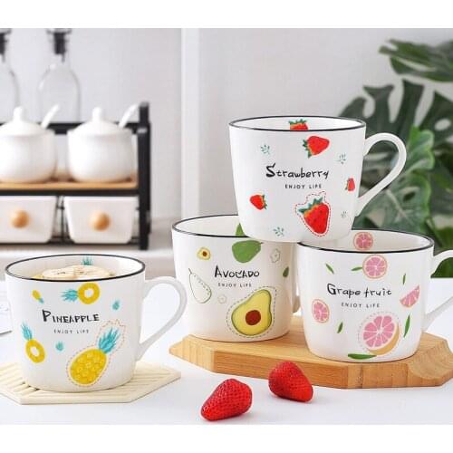 Nordic Ceramic Mug Breakfast Milk Oatmeal Cups Home Office Couple Cute Water Cup Household Utensils Coffee Cups Breakfast Mugs