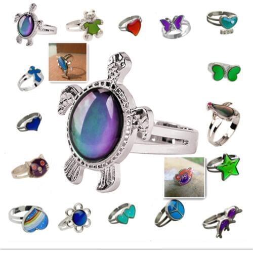 [Mood Ring]-Temperature Can Change The Rings Colors ,Various Styles/ Tortoise Mood Rings For Women/Ring Men/Children Gifts
