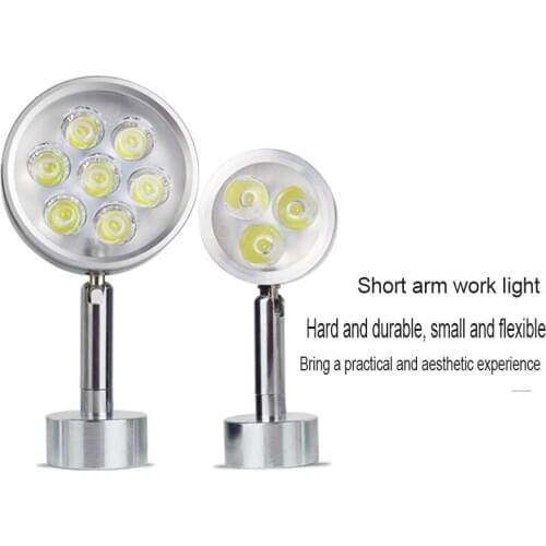 Round Magnetic Base Machine Light 1W/3W/5W/7W 24V/220V Small High Power LED CNC Machine Lights Working Table Lamp Magnet Mounted