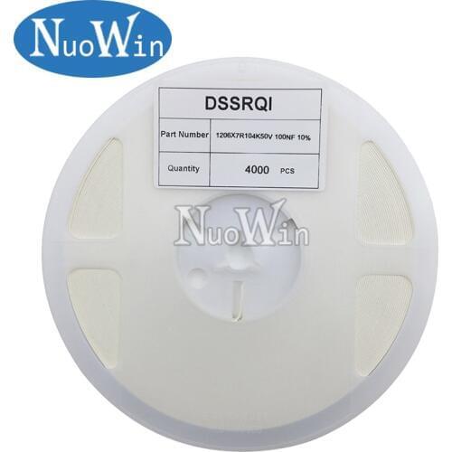 1 reel 1206 SMD Chip Multilayer Ceramic Capacitor 0.5pF - 100uF 10pF 100pF 1nF 10nF 15nF 100nF 0.1uF 1uF 2.2uF 4.7uF 10uF 47uF