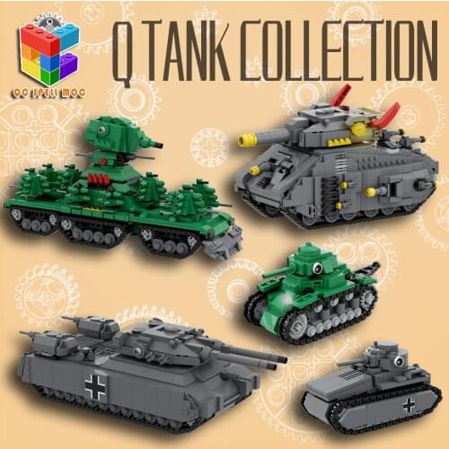MOC KV-44 Battle Tank Landcruiser Building Blocks WW2 Military Weapon Bricks Model Army Toys