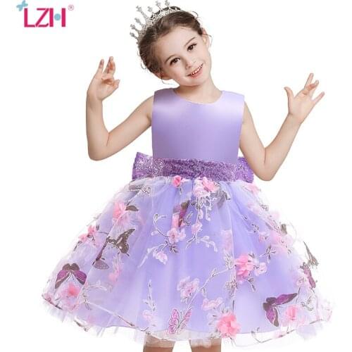 LZH 2021 Fashion Childrens Princess Dress New Evening Dresses For Kids Clothing Girl Party Dresses 1-5 Year Performance Costume