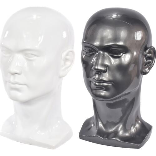 PVC Male Mannequin Head Realistic Man Dummy Wig Stand Holder for Hat Sunglass Wig Headset Display Stand Manikin Head Model