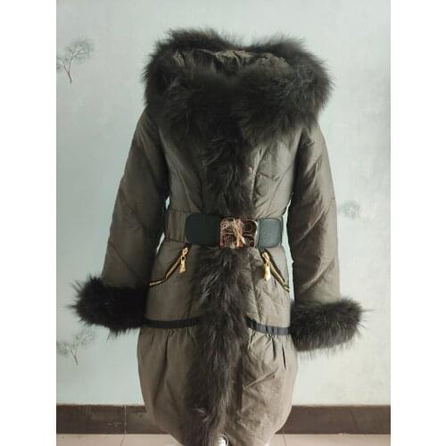 New luxury Royalcat 2021 Winter Jacket Women down jackets fox fur coat long down Coat womens parka thicken slim Outerwear