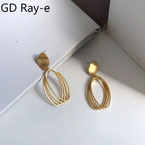 New Fashion Chic Simple Clean Vintage Matt Texture Drop Earrings 08