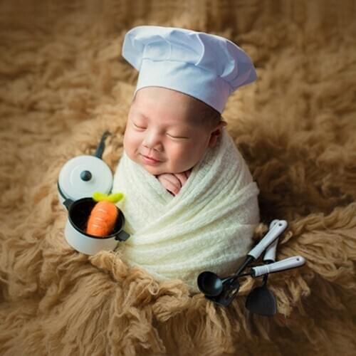 New Chef Style Baby Photography Clothing Hat Cute Unisex Baby Photo Accessories Wholesale