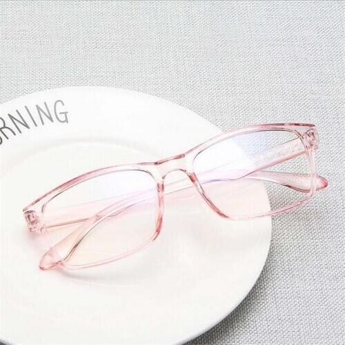 Fashion Small Square Frame Eyeglasses For Unisex Transparent Jelly Color Optical Glasses Women Men Transparent Gray/Pink /Blue