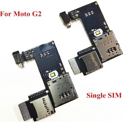 Original Dual/Single SIM Card SD Memory Holder Slot Tray Reader Flex Cable with Vibra For Motorola Moto G2 XT1068 XT1069