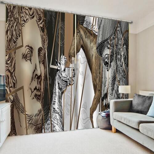 Custom 3D European And Amercian Curtain Drapes Photo Printing Blackout Curtains For Living Room Bedroom Fashion Art Villa Drapes