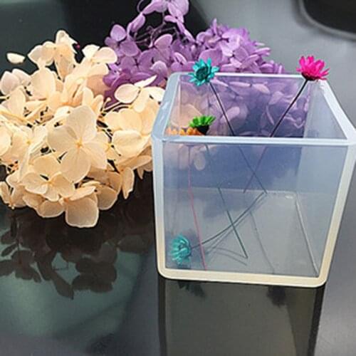 Crystal Epoxy Cube Silicone Mould Don't Need Polishing Diy Handmade Jewelry Resin Dry Flower Decoration Model