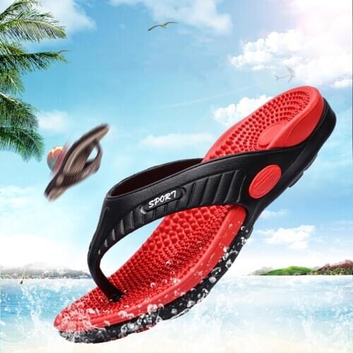 PULOMIES Summer Men Slippers Flip Flops Quick Dry Slippers Soft EVA Male Street Beach Slippers Massage Casual Flip-Flop Footwear