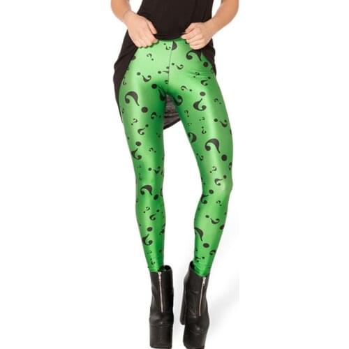 Special Design Women Galaxy Green Question Mark Printing Female Clothes Fitness Women Skinny Leggings GL168