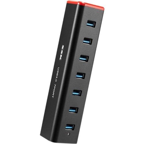 SSK USB3.0 7-Port HUB Extender With Power Supply Is Suitable For Windows XP/7/8/10, MAC OS 9.0, Linux Kernel 2.4