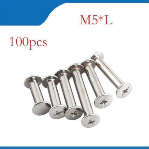 100pcs/lot 5mm nickel plated Photo album screw, Books butt screw, Account book screw, book binding screw length=6mm to 100mm