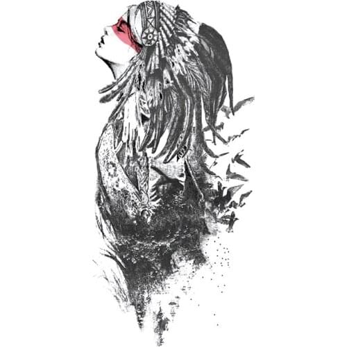 Waterproof Temporary Tattoo Sticker Black Tribal Feather Swallow Design Fake Tattoos Flash Tatoos Arm Body Art for Women Men