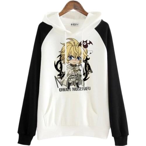 High-Q Seraph of the end Yuichiro Hyakuya Hoodies Seraph of the end Mikaela student Sweatshirts cartoon jacket doge coat